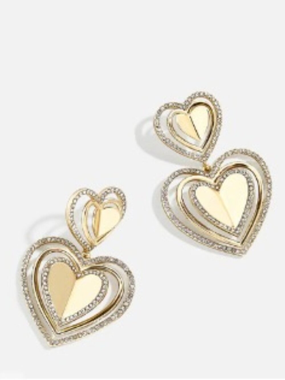 BaubleBar Double Heart Earrings - NWOT